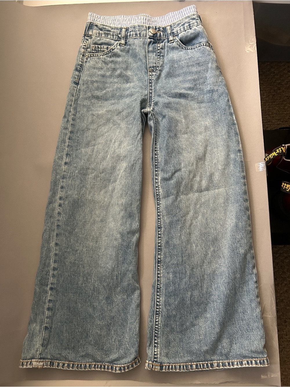 Tractr Kids Wide-Leg Light Blue Denim Jeans size 7